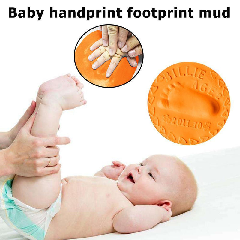 20g Baby Care Hand Foot Inkpad Soft Clay Washless Footprint Mud (Orange) Newly