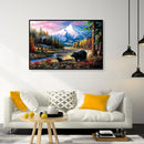 Black Bears Oil Paint By Numbers Kits Canvas Picture Gift for Adults Children