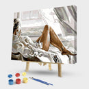 Painting By Numbers Kit DIY Sexy Beauty Hand Painted Canvas Oil Art Picture