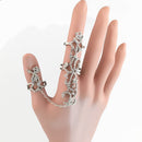 Jewelry Rhinestone Double Finger Conjoined Ring Wedding Party Bride Ring