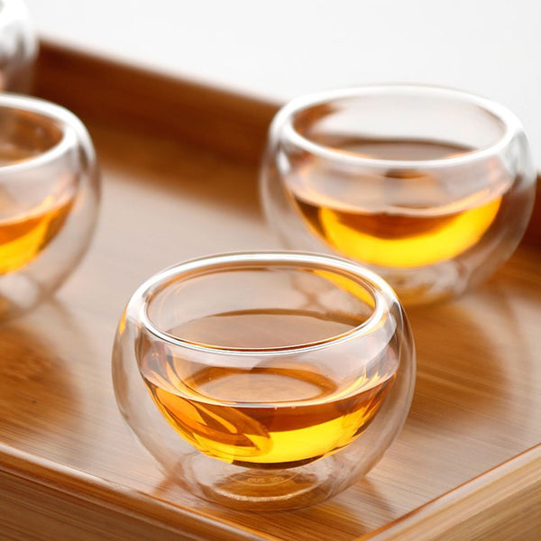 Wall Heat Resistant Espresso Coffee Cups Tea Cups Mini Glass Cup Kungfu Teacup