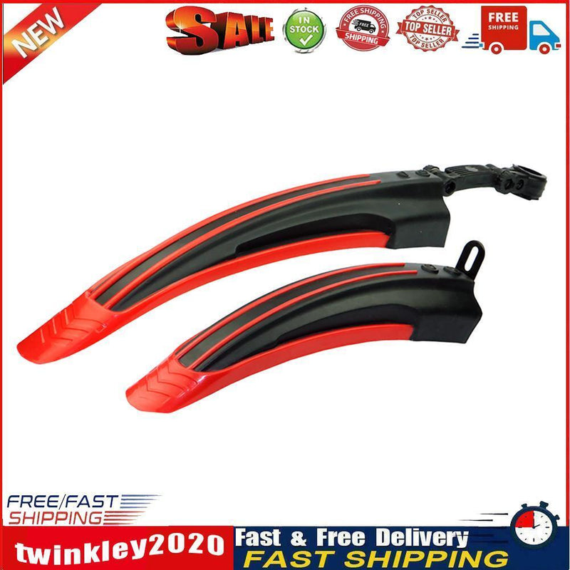 2pcs MTB Bike Mudguard Wings Set Cycling Bicycle Front Rear Fenders (Red) Newly