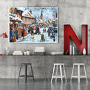 Oil Paint By Numbers Winter Street Frameless Picture Craft Kit for Living Room