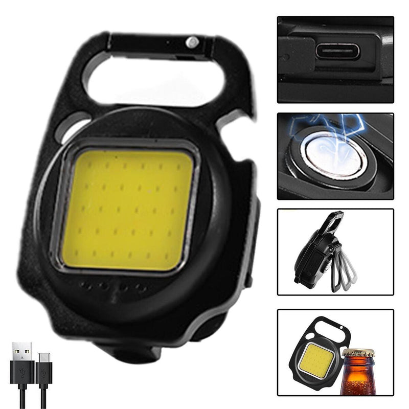 Mini LED Flashlight Portable Work Lights Pocket Keychains Torch USB Rechargeabl`
