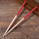 1 Pair Anti-slip 5A Music Band Maple Wood Oval Tip Drum Sticks (Red)