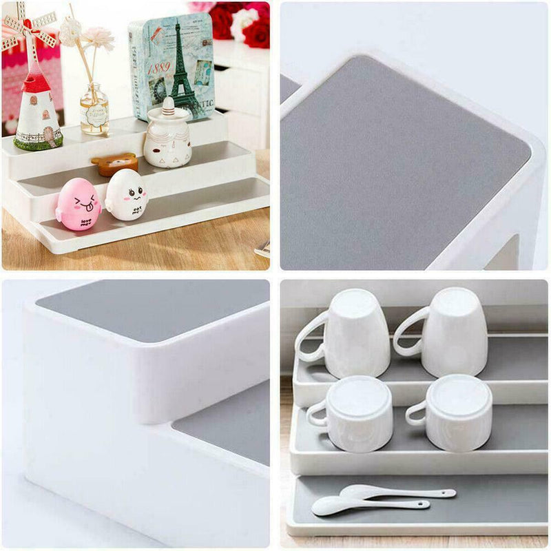 White 3 Tier Shelf Jar Rack Holder Cupboard Organiser Hot Kitchen Tools I8U5