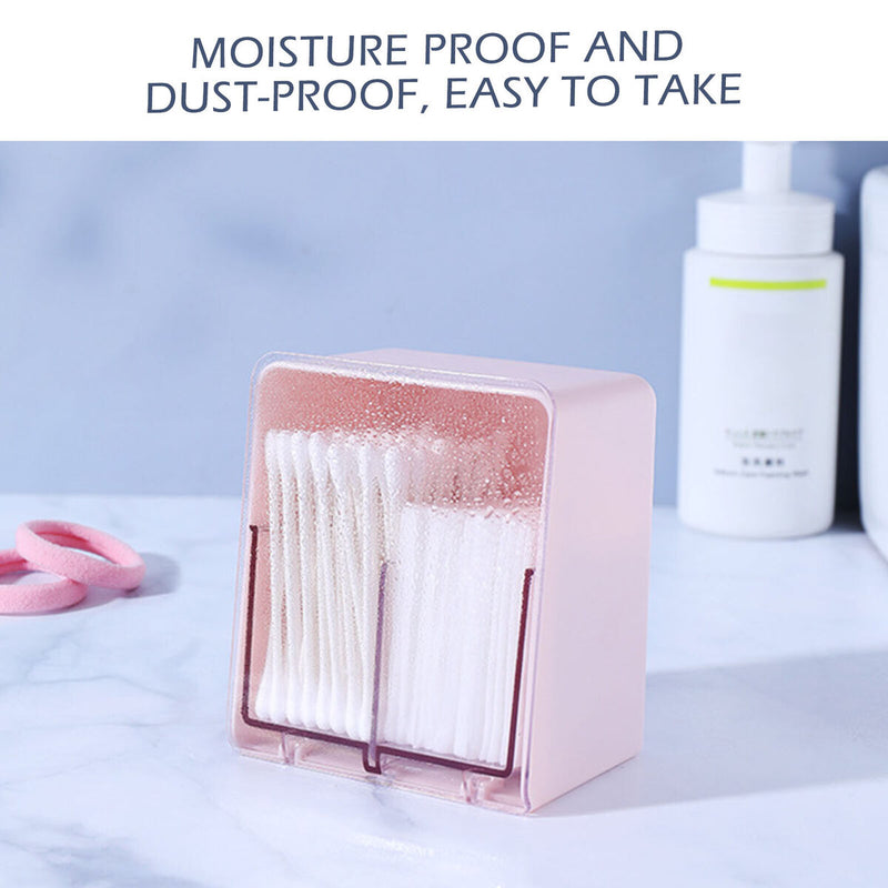 Cotton Swabs Qtips Storage Organizer 2 Grids Separate Holder Box (Pink) Newly