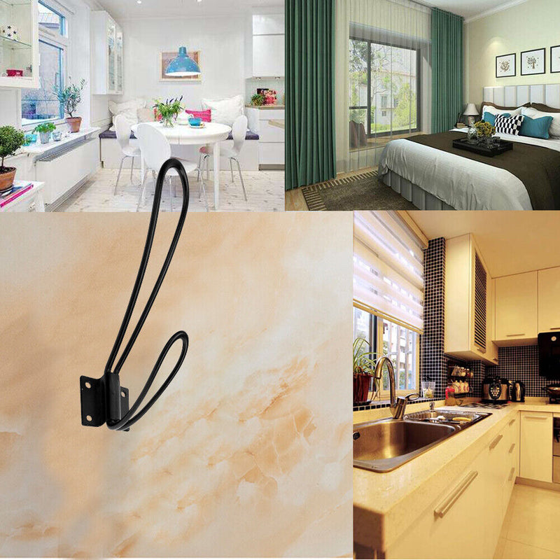 1pcs Retro Metal Double Tin Hook House Door Wall Towel Hangers Hat