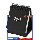 Mini Desk Calendar 2021, 12 Months Flip Table Schedule Planner (Black)