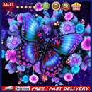 5D DIY Diamond Painting Full Round Drill Purple Flower Rhinestone Art Craft