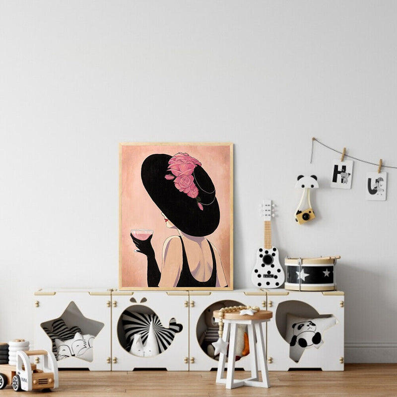 Modern Lady Drawing Frameless DIY Oil Paint by Numbers Canvas Home Decor