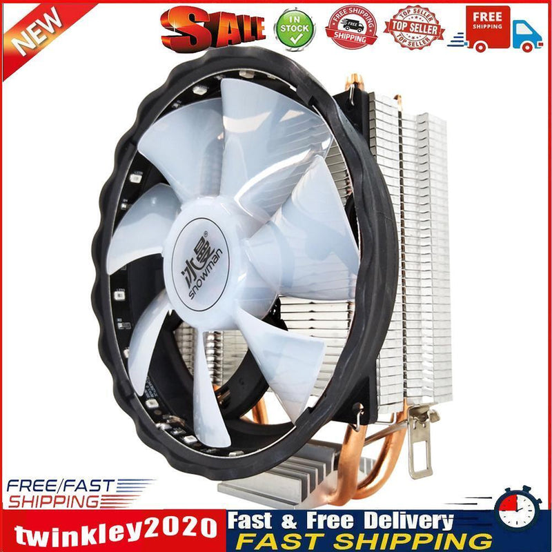 SNOWMAN 2 Heat Pipes CPU Cooler PC Radiator for Intel LGA (4 Pin No Light) Newly