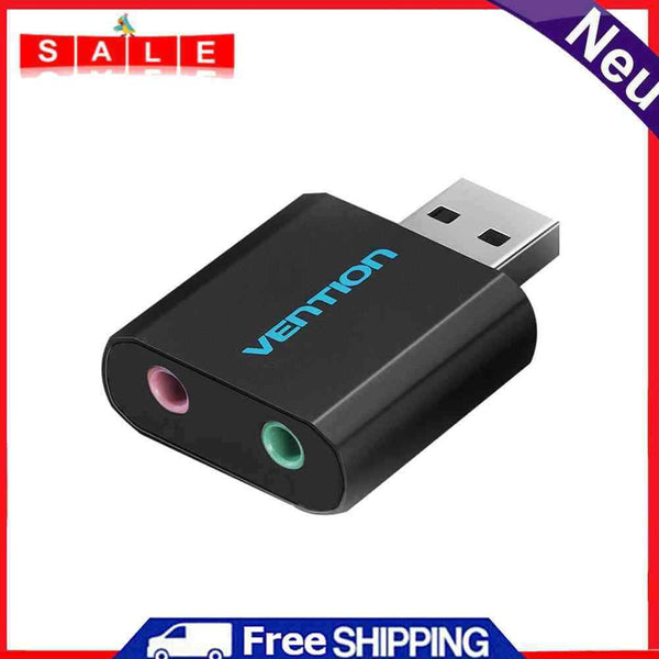 X/B Vention Sound Card for Microphone or Webcam, USB to 3.5mm Jack, e