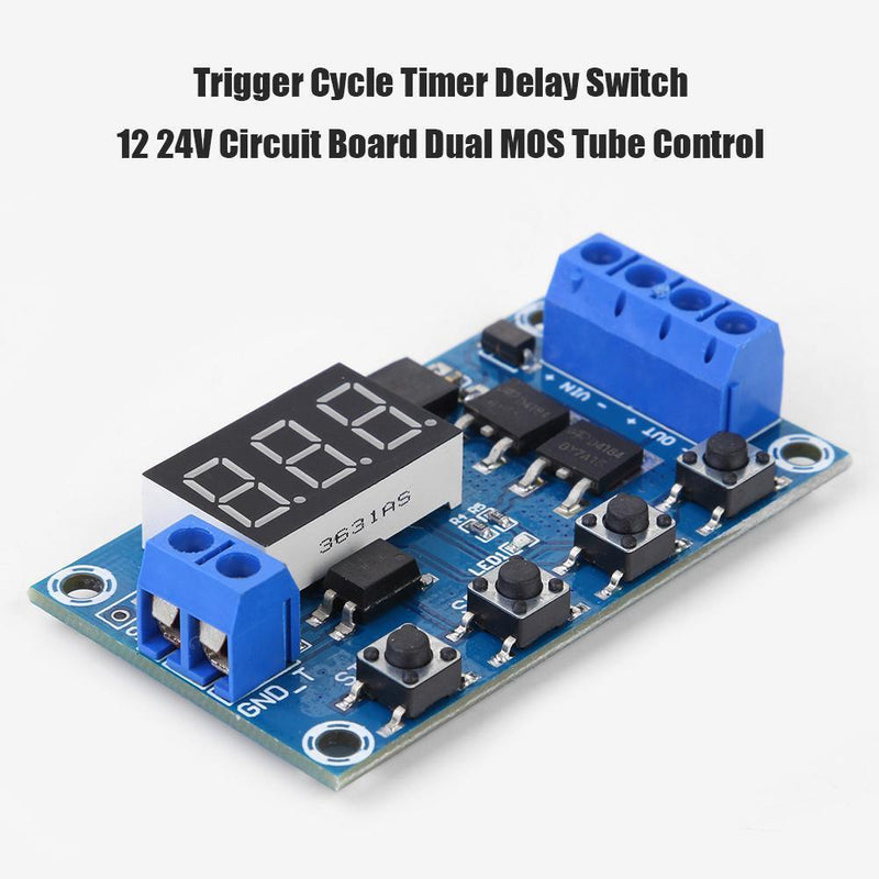 DC12V 24V Dual MOS Time Delay Trigger Cycle Timer Control Module w/Optocoupler