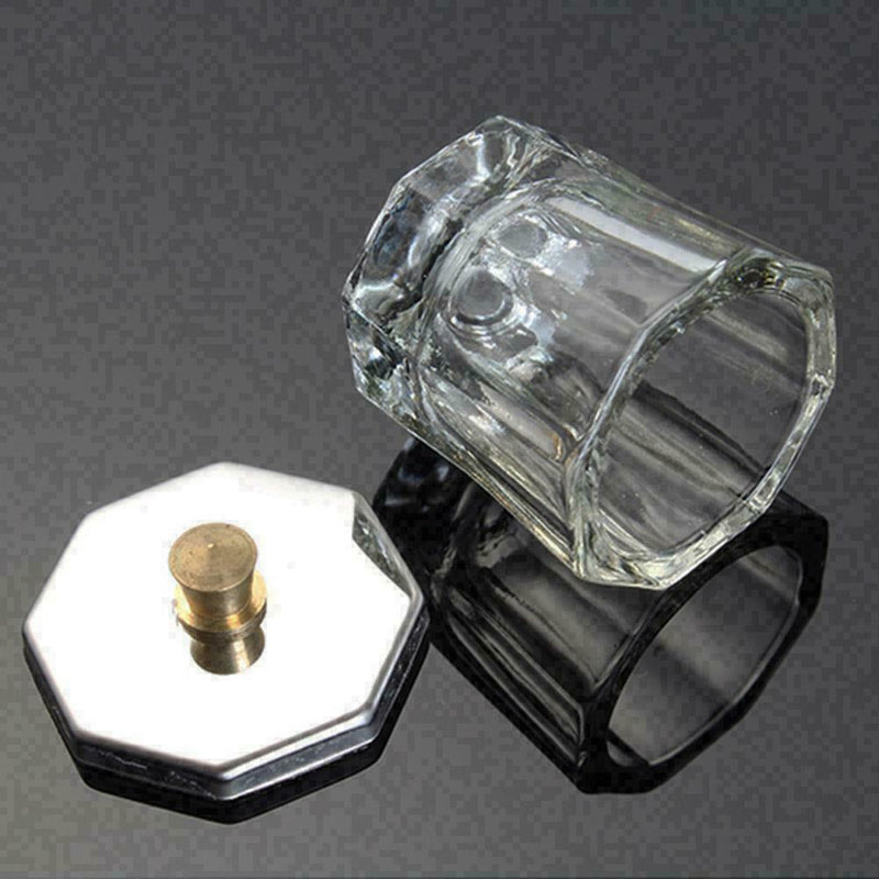 Glass Dappen Dish/Crystal Octogonal Cup Pot Acrylic S Nail Manicure Liquid E5X6