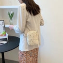 Straw Flower Crossbody Bag Women Woven Shoulder Messenger Handbags Phone Purse