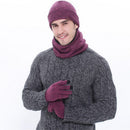 and Men Neck Warmer Hat Scarf Gloves Set Fleece Scarf Beanie Cap Winter Warm