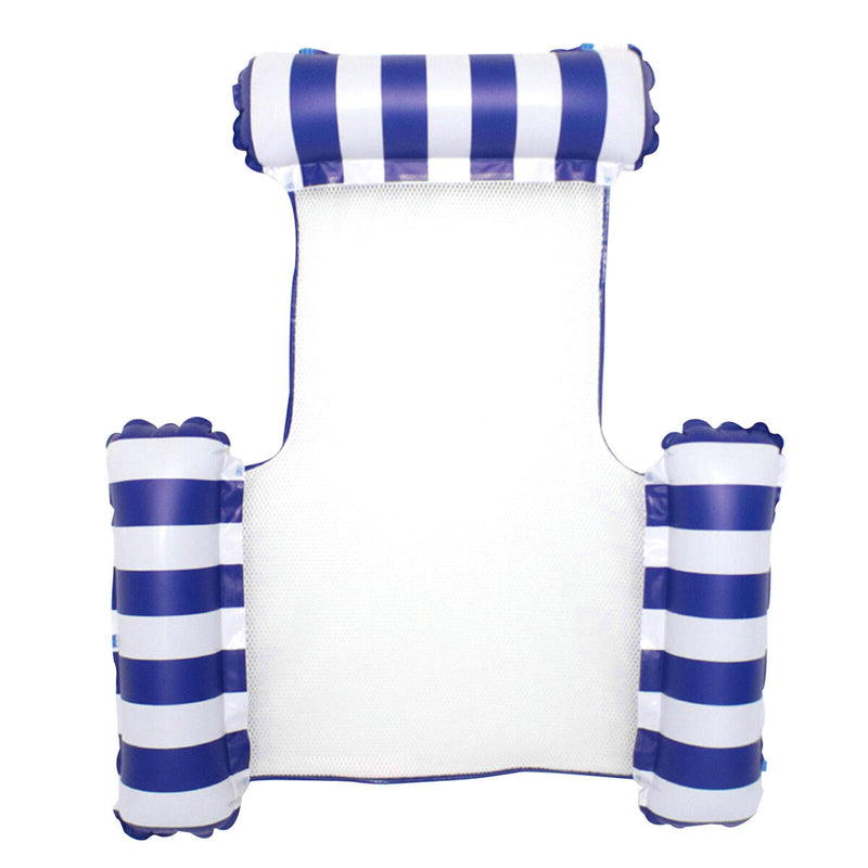 Swimming Pool Float Hammock Multi-Purpose Inflatable Lounge Bed (Dark Blue)