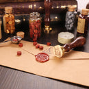 Retro Plant Pattern Wax Seal Stamps Wooden Handle DIY Sealing Wax (F307)