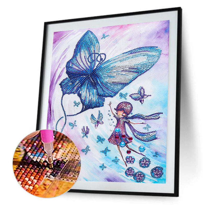 5D Crystal Drill Diamond Painting DIY Mosaic Kits (DZ516 Butterfly Girl)