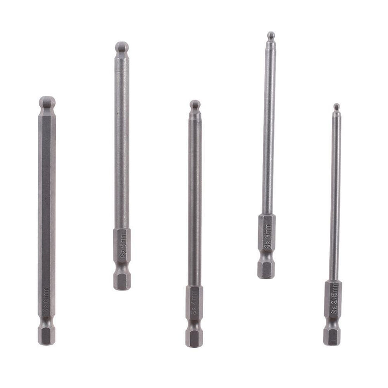 5pcs Magnetic Steel Ball End Hexagon Head Hex Screwdriver Bits Drill Sets