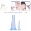 2pcs Silicone Cupping Suction Can Vacuum Face Leg Arm Massage Cup (Blue) Newly
