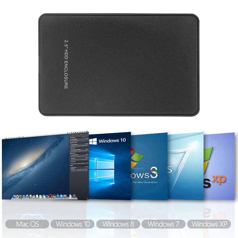 2.5 inch USB2.0 SATA Mobile Hard Disk Case External SSD Box Support 2TB