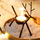 Creative Deer Candlestick Iron Art Christmas Candlestick for Holiday Party Decor