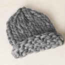 Winter Women Crochet Beanie Ball Hat Knitted Wool Ski Crochet Cap (Gray)