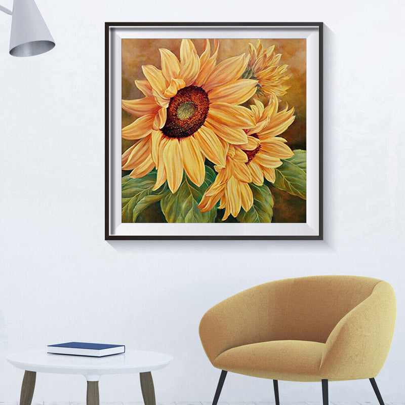 5D DIY Full Drill Diamond Painting Sunflower Cross Stitch Embroidery Craft Newly