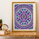 5D DIY Full Drill Cross Stitch Diamond Painting Purple Mandala Mosaic Wall Decor