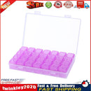 28 Slots Storage Box Nail Art Rhinestone Jewelry Display Case (Purple) Newly