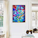 Diamond Painting 5D Blue Flower DIY Full Round Drill Kit Rhinestone Home Decor