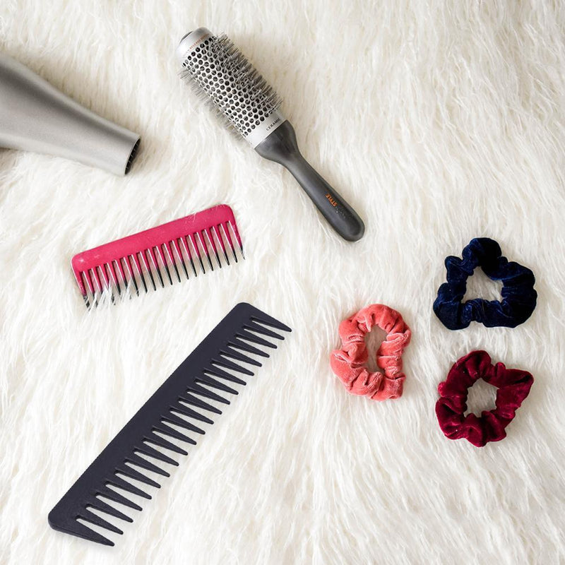 Pro Wide Tooth Carbon Comb Barber Hairdressing Cutting Styling Anti-Static