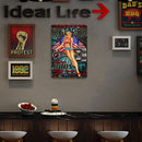 Hot Rod Lady Retro Metal Plate Tin Sign Plaque Poster for Bar Club Cafe (B)