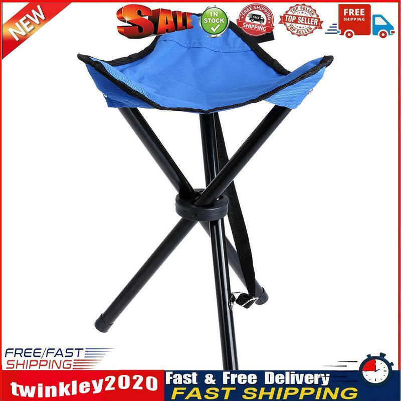 Folding Camping Stool Outdoor Travel Beach Picnic Hiking Seat Chair (Blue) Newly
