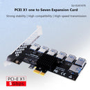 EUX1070 PCI-E 1x 1 to 7 Riser for BTC Mining PCI Express USB3.0 Multiplier