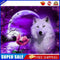 DIY Paint By Number Kit White Wolf Moonlight No Frame for Home Decoration