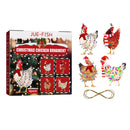 #A Chicken Christmas Hanging Decorations Decorative Wooden Holiday Decor 4pcs Gi