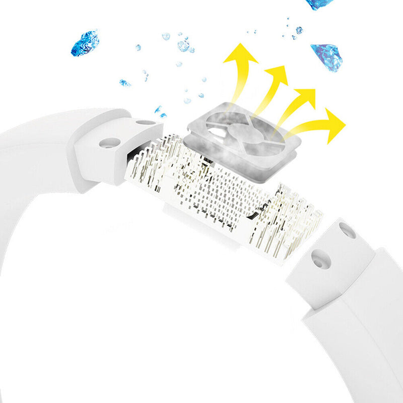 #A 4000mAh Air Conditioner Cooling Hanging Neck Fan Leafless Personal Wearable F