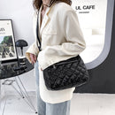 Women Fashion Nylon Embroidery Thread Crossbody Bag Winter Solid Color Handbag