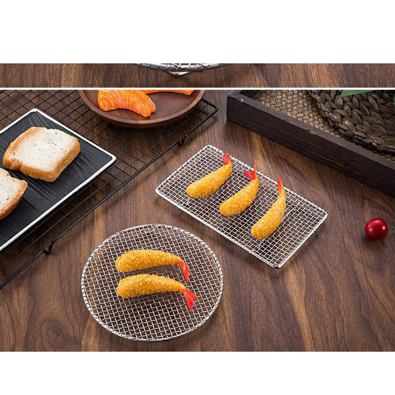 Set mit 4 Edelstahl Metalllöchern BBQ Grill Net Rack Mat Backwerkzeug