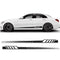 2pcs Car Body Stickers Long Stripe Side Skirt Decoration Decals (Black) Newly