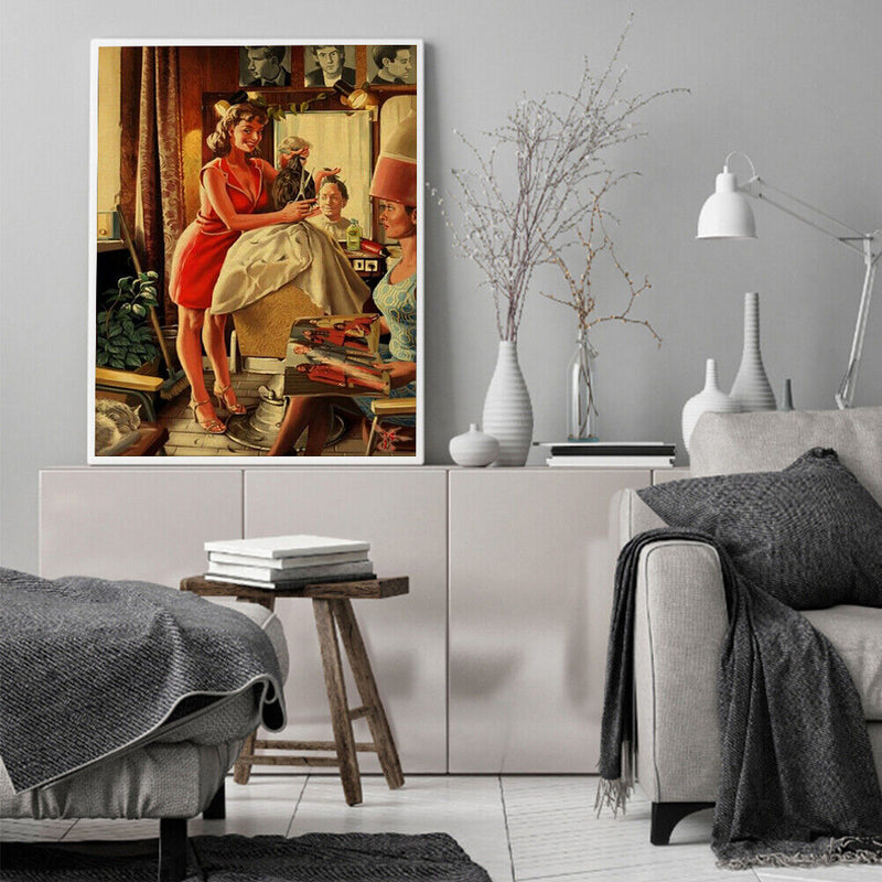 Barber Shop Oil Paint By Number Hand Painted Wall Art Craft Home Decoration Gift