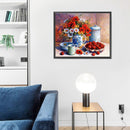 Cherry and Flower Oil Paint By Numbers Kit Hand Painted Home Decoration No Frame