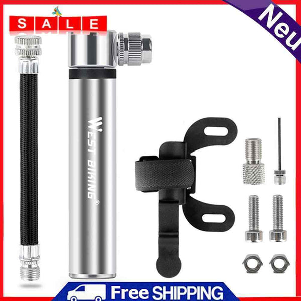 WEST BIKING Mini MTB Air Pump Aluminum Alloy Portable Bicycle Tire Inflator