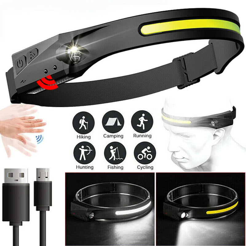 Portable COB Outdoor Induction Headlamp 3 Lighting Mode Cycling Night Light
