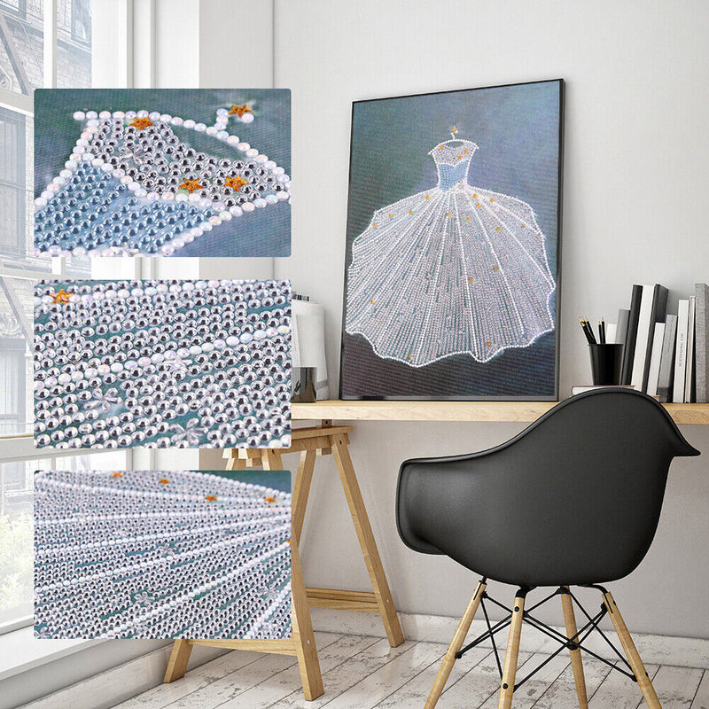 Diamond painted 5D DIY wedding dress series with different diamonds(YX3889)