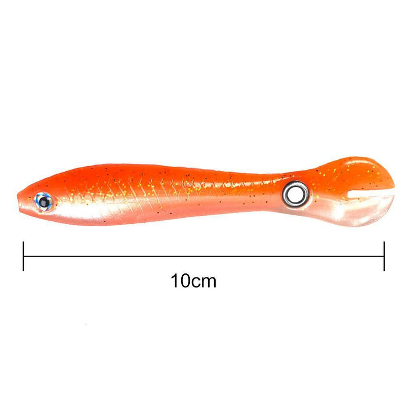 15pcs 10cm/6g Soft Bionic Fishing Baits Artificial Lure (Orange White)