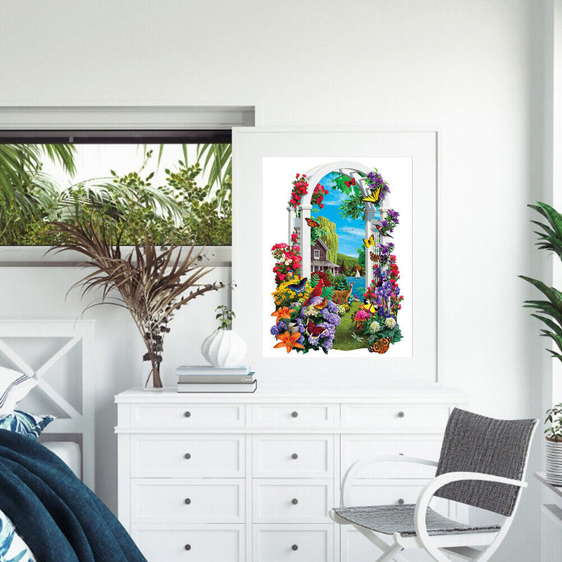 Handpainted DIY Garden House DIY Oil Paint by Numbers Pictures Craft Kit Gifts